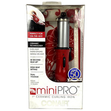 Conair Mini Pro 1" Travel Curling Iron w Bag CD63R Red New