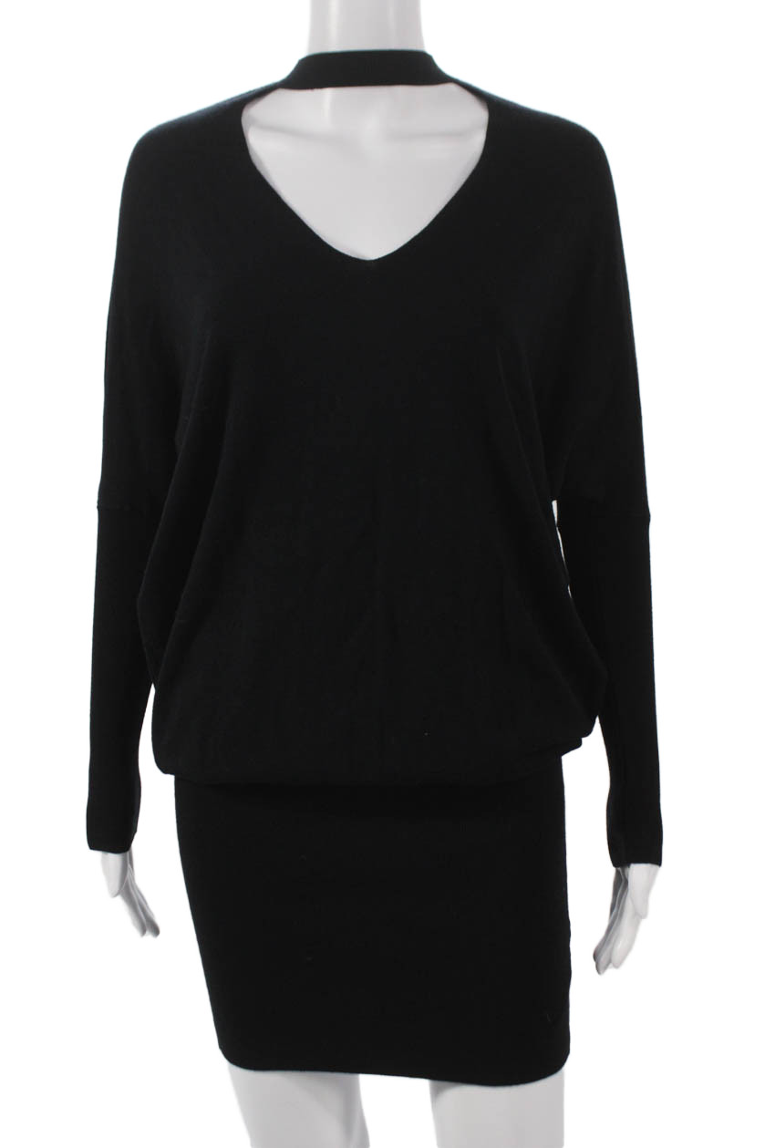 Zara Women Black Viscose Sweater Dress Long Sleeve High Neck Short Size SFree Shipping in US $100+ Orders | $6.95 Orders Below