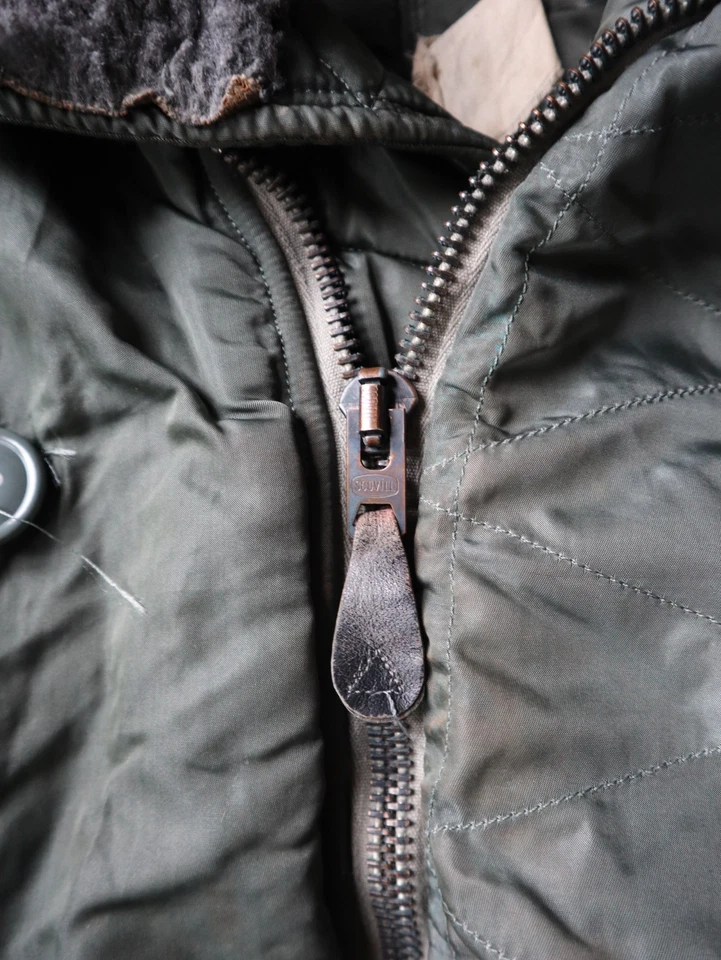 Vintage 60s 70s Alpha Industries N-2B Flight Jacket Fur Hood Size L Made in USA - Image 3 of 4