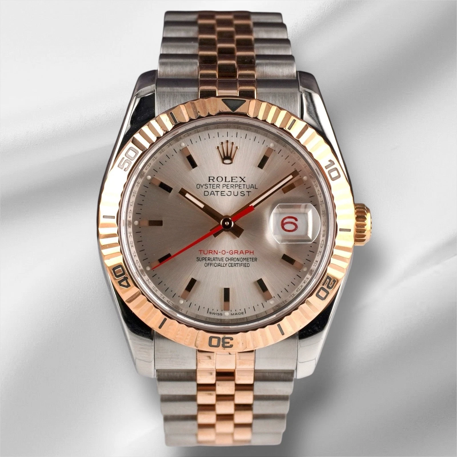 Rolex — Rolex 36mm Datejust Turn-O-Graph 18K Rose Gold/Steel Jubilee Watch 116261