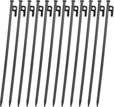 12PCS Heavy Duty 16 Inch Metal Tent Stakes for Camping Hiking