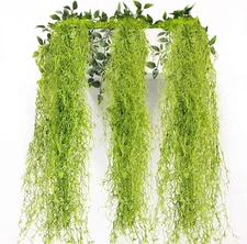 Fake Spanish Moss - Artificial Moss for Plants Indoor Crafts 33 Inch Long 3 PCS 