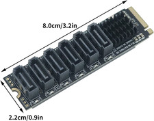 M.2 NVME PCI-E PCIE X4 X8 X16 to 6 Port 3.0 SATA Adapter Card Riser III 6GB/S Ch