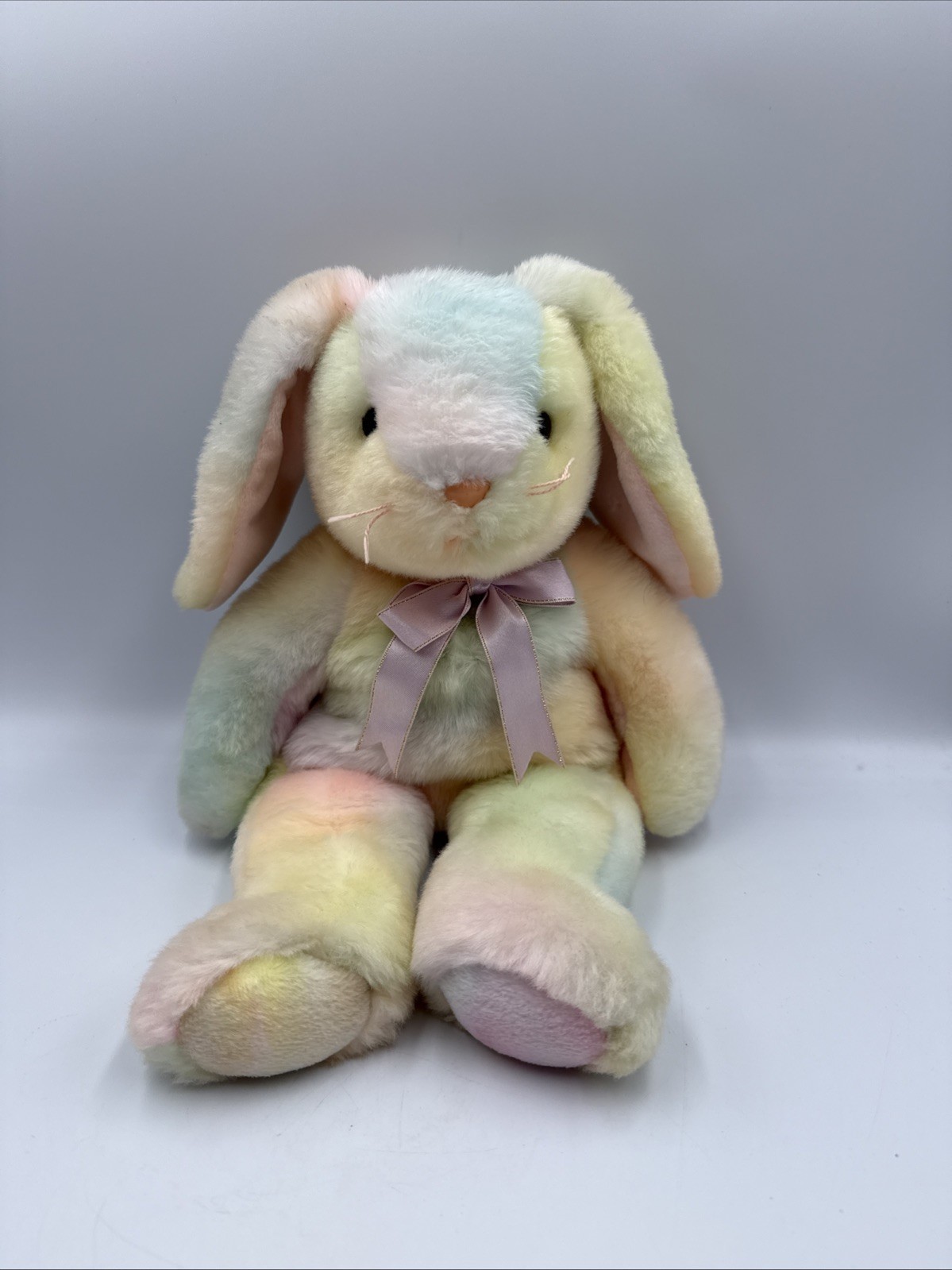 Ty Large Plush Beanie Buddies Hippie the Bunny 1999 Tie Dye 14"