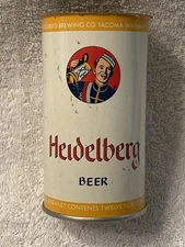 Vintage Heidelberg Beer Can, 12oz. Flat Top, Factory Defect, No Top, Has Bottom.