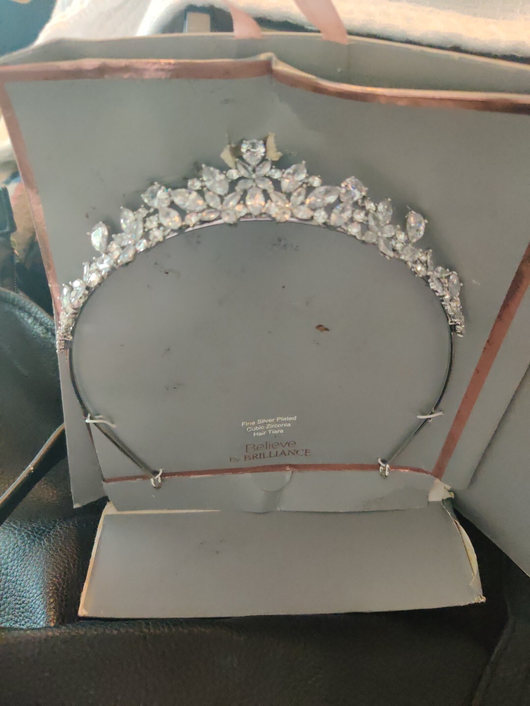 Believe by Brilliance Fine Silver Plated Spec Occasion Hair Tiara Cubic Zirconia