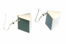 Book Earrings Miniblings Dangle Reader Pages Green