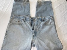 Levi’s 550 38x30 Relaxed Light Wash Tapered Jeans Worn Cuffs USA Made Vintage