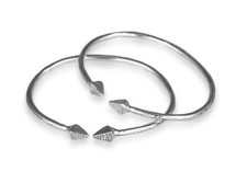 Pyramid .925 Sterling Silver West Indian BABY Bangles, 1 pair