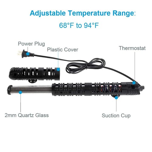 Aquarium Heater 500 Watt, Fish Tank Heater 75 Gallon 80 Gallon 90 Gallon 100 Gal - Picture 3 of 7