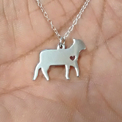 Lamb Necklace - Sterling Silver Jewelry - Gold - Rose Gold - Engrave
