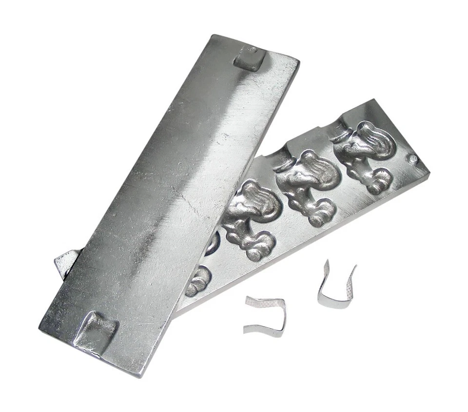 CARAMELO DE ALUMINIO FUNDIDO DE COLECCIÓN FORMA DE PIRULETA 2 PIEZAS GALLOS GALLO COCK-A-DOODL Foto 3 de 4