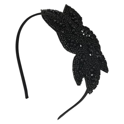 Flapper Headband for Women 1920s Headband for Girls Vintage Accessories Black