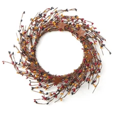 Factory Direct Craft 12" Colonial Americana Pip Berry Wreath / Candle Ring