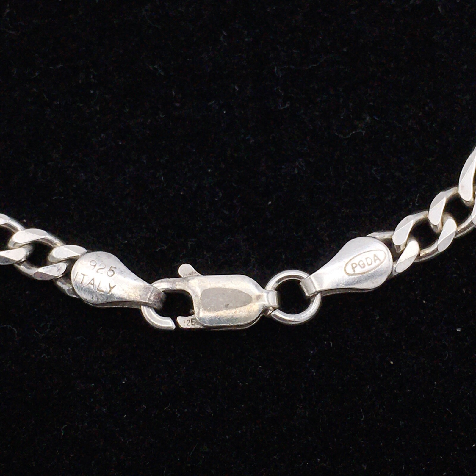 PGDA sterling silver bracelet - solid 4mm figaro … - image 5