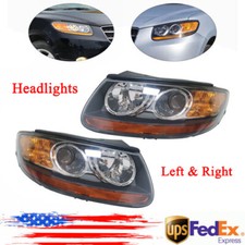 1 Pair Left & Right Headlights For 2007-2012 Hyundai Santa Fe Headlamps Assembly