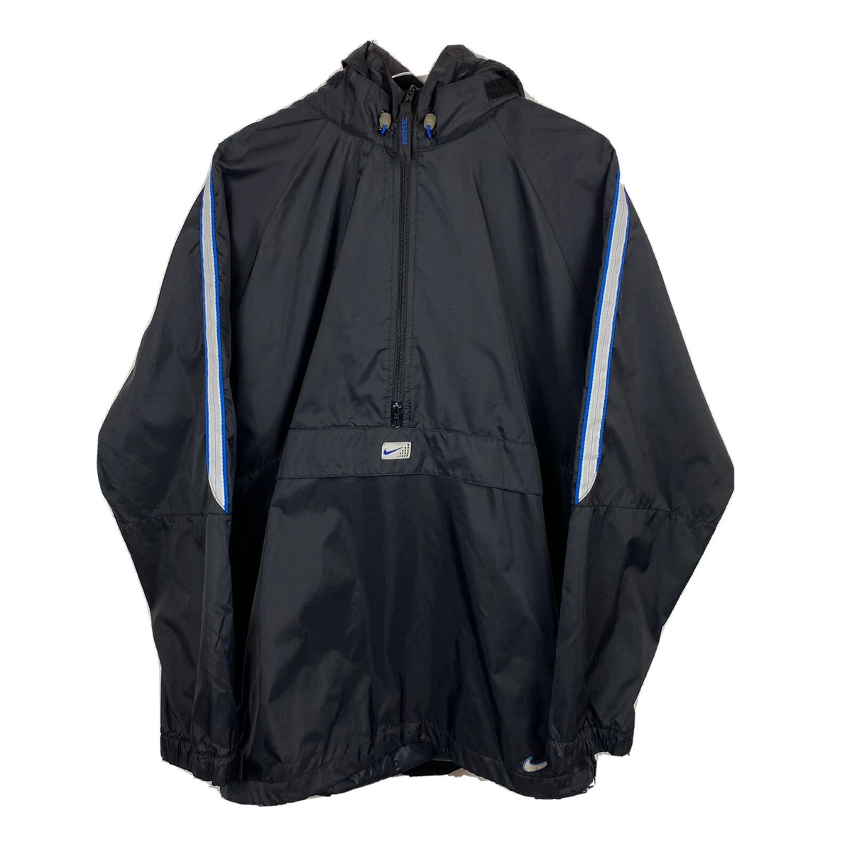 Vintage Nike Jacket L Mens Anorak Windbreaker Pullover Black 1/4 