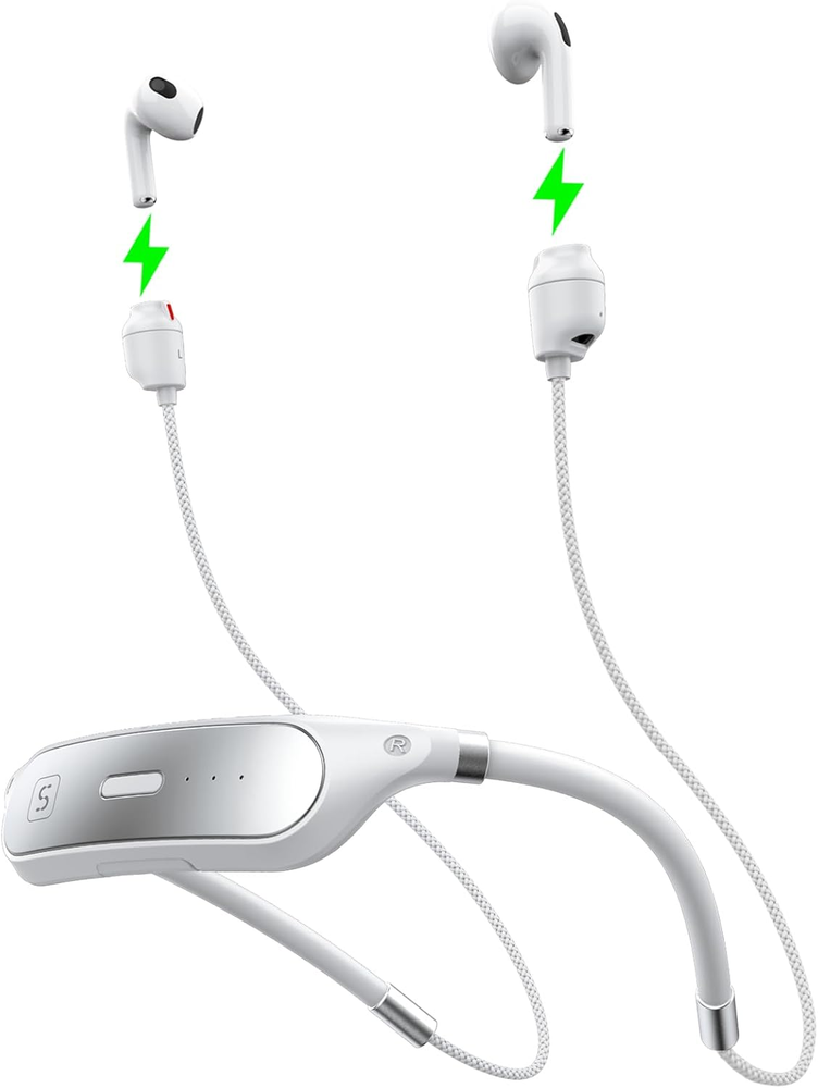 Power Bank Neck Strap for Airpods allows up to 30 hours playback time!