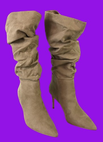 Khloy Slouch Heeled Boots US10 UK8 EU41 Pointed Toe Portabella JustFab