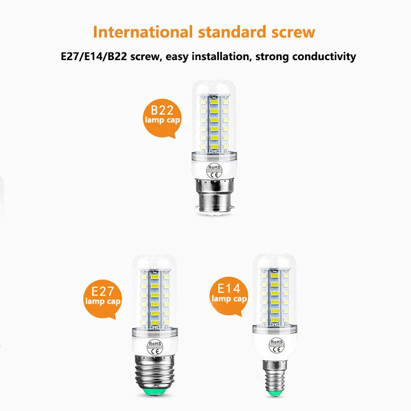 E27 E14 B22 LED Bulb 3/3.5/3.7 /4/4.3/5W Corn Light Bulbs Replace Halogen Lamp - Image 2 of 4