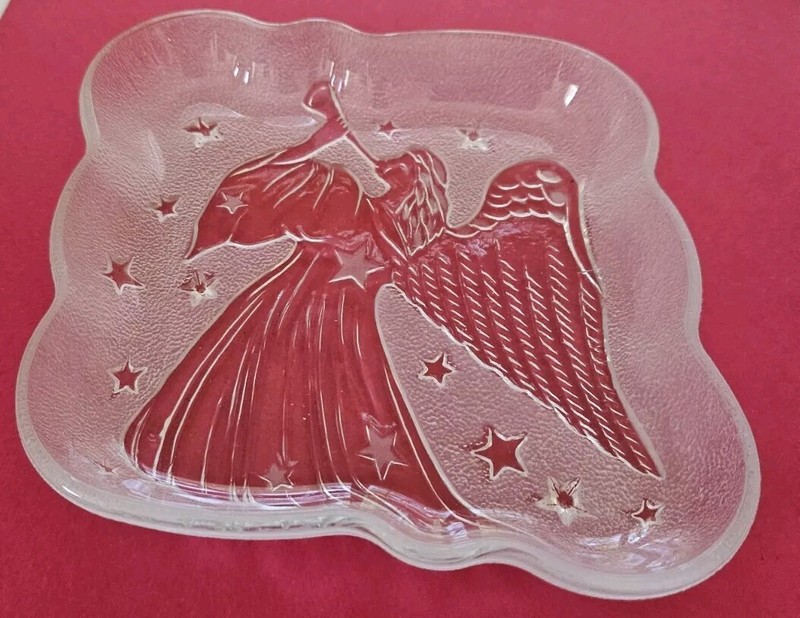 Angel Music Sweet Candy Dish, Frosted Crystal Glass