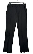 Kenneth Cole Reaction Dress  Pants Men Size 32x33 Black Classic Fit Cuffed