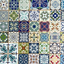 2m x 45cm LIANA MULTICOLOUR MOSAIC TILE EFFECT STICKY BACK PLASTIC FAB14214