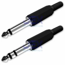 6.35mm 1/4" Male Stereo Repair headphone Microphone Jack Plug Audio Soldering