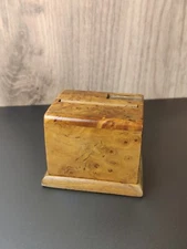 Antique Karelian birch table matches holder dispenser USSR