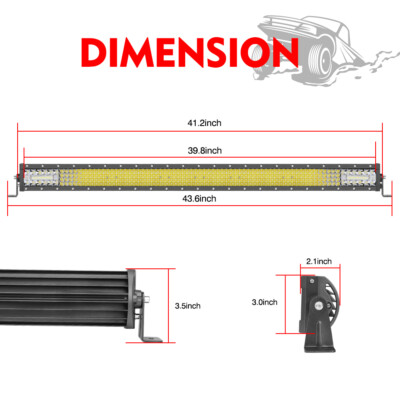 For Jeep Wrangler JK 40 930W LED Work Light Bar Flood Spot Offroad