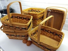 8 Colorful Woven Wooden Easter Baskets w/Handles - 8.95 Shipping Mainland USA 