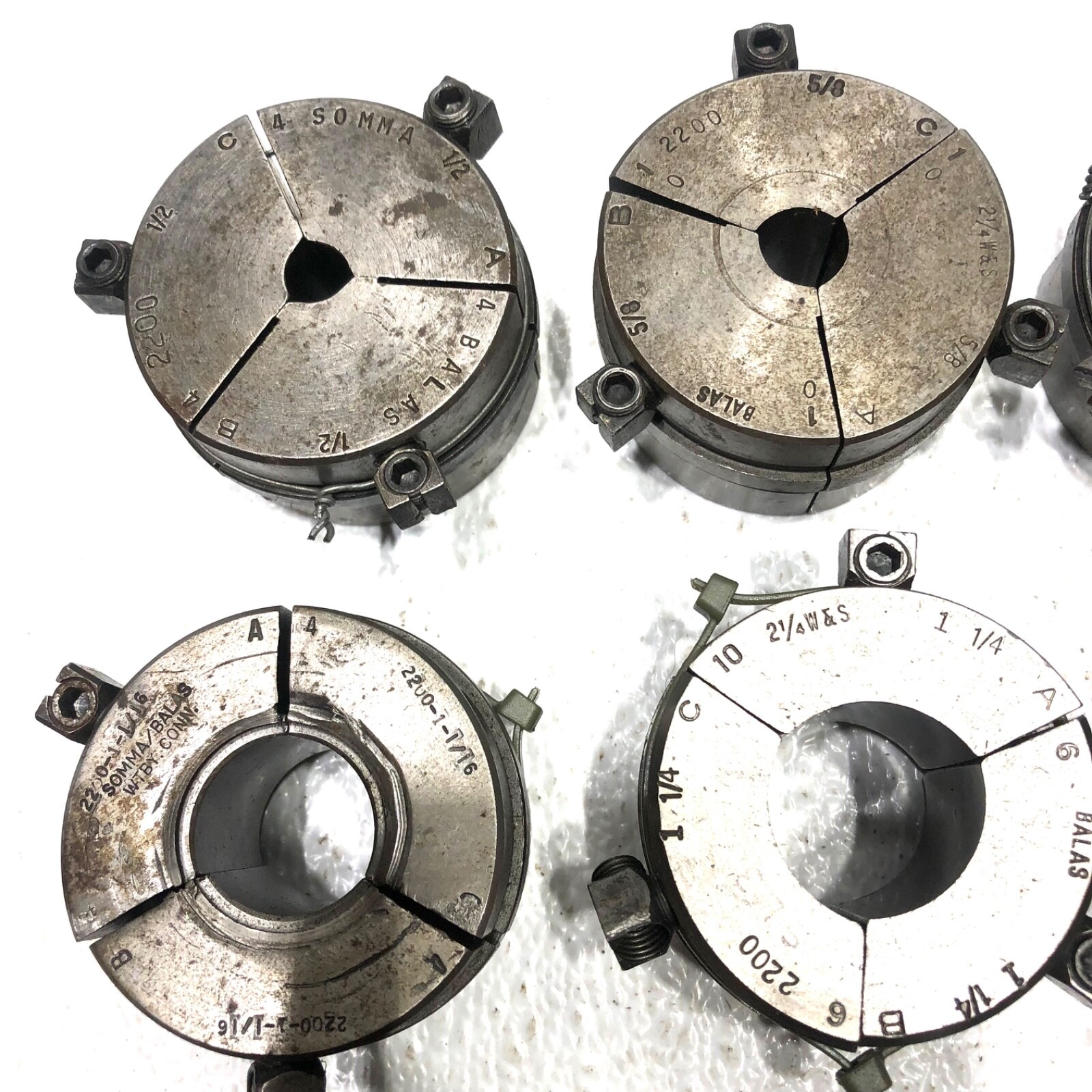 Ballas 2200 Round Smooth Collet Pads -- 2-1/4 W&S Warner Swasey -- Various Sizes