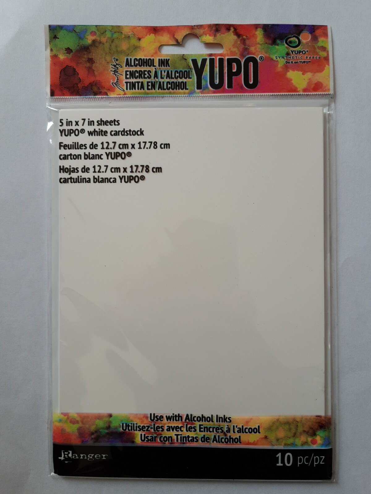 TIM HOLTZ ALCOHOL INK YUPO 5"" x 7"" WHITE CARDSTOCK BNIP *LOOK*