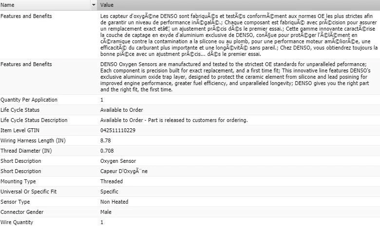 Oxygen Sensor Upstream DENSO for 1995-2002 SATURN SL2 L4-1.9L - Image 2 of 4