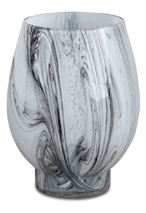 formano Vase schwarz-weiss marmoriert 19x25cm aus farbigem Glas 806093