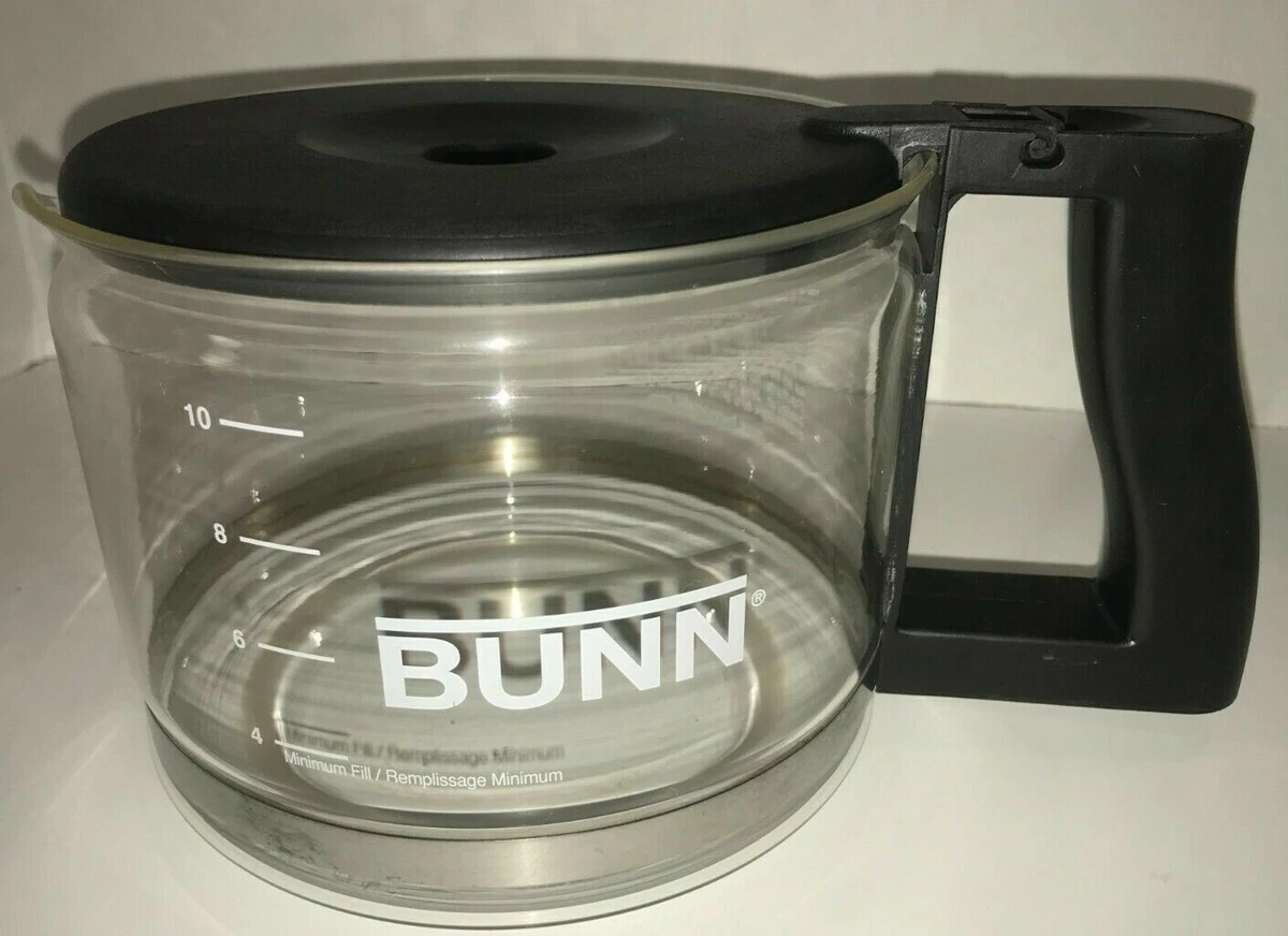 Bunn Coffee Maker 10 Cup Original Replacement Pot Carafe Decanter Black Lid