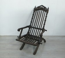 Liegestuhl Holz Relaxstuhl Klappbar Gründerzeit Frankreich Belle Epoche um 1880