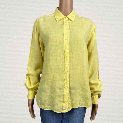 0039 Italy Linen Button Up Blouse Shirt 