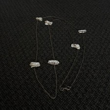 Sterling Silver Stationed Freshwater Flat Pearl Layered Necklace 38