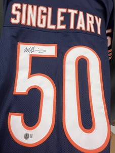 Signed Mike Singletary HOF Chicago Bears Jersey AUTO BAS Hologram XL Super Bowl