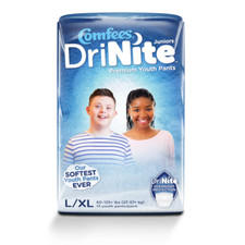 Comfees DriNite Juniors Youth Youth Absorbent Underwear Large / XL-Large 60 to