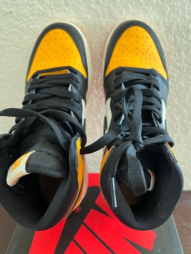Air Jordan 1 Retro hohe OG Taxi gelbe Zehenpartie Schuhe GS 6,5Y 6 UK EUC - Bild 13 von 13