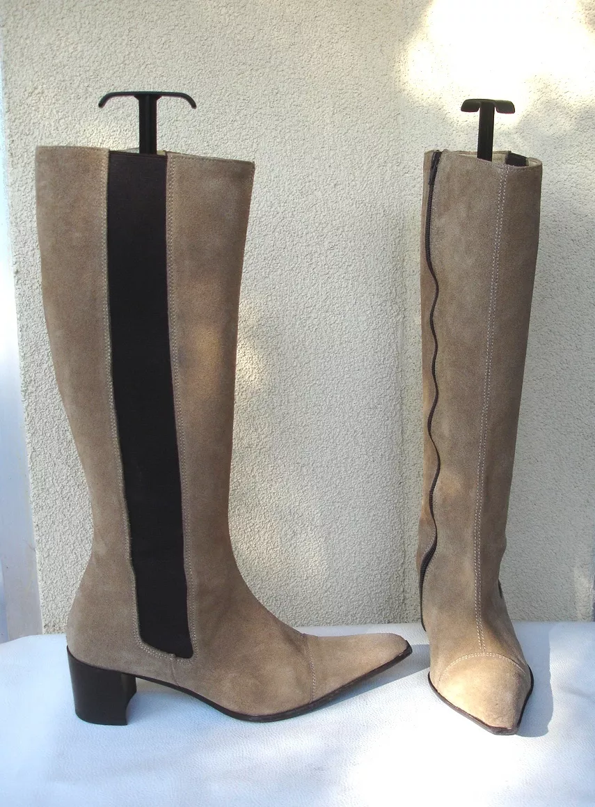 Bottes en daim beige cheap