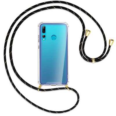 Handykette für Huawei P Smart Plus 2019 schwarz/gold (G) Hülle mit Band Kordel