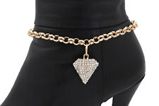 Women Gold Metal Chain Boot Bracelet Shoe Bling Diamond Shape Charm Good Looking