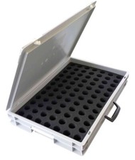 Kofferbox mit Loch-Einsatz für 84 Bälle Gr. 600x400x85 mm