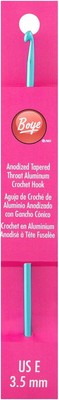 Boye 332621800EM Aluminum Crochet Hook, Size E, 3.5 mm, 6'', blue
