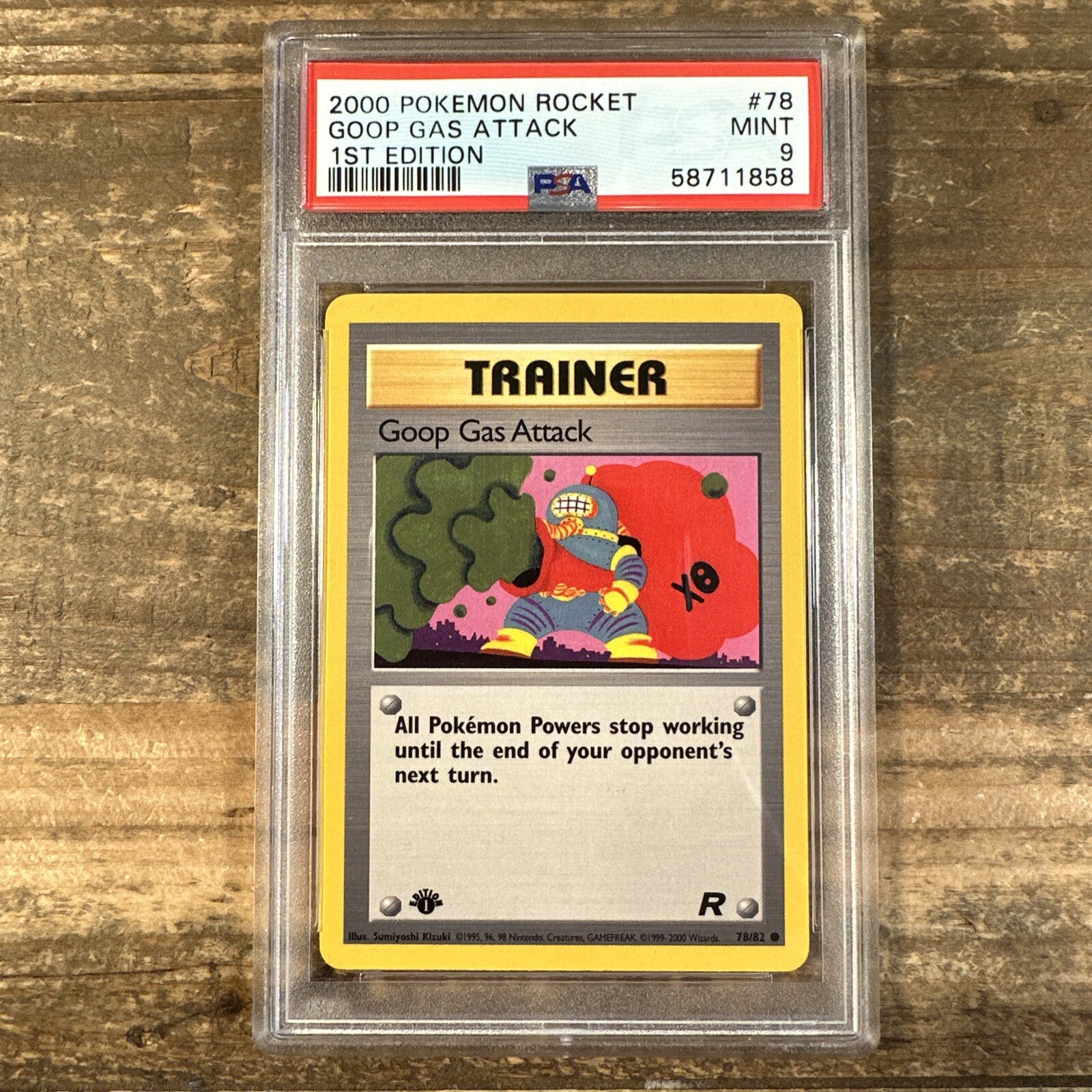 2000 POKEMON TEAM ROCKET #78 GOOP GAS ATTACK PSA 9 MINT 1ST EDITION
