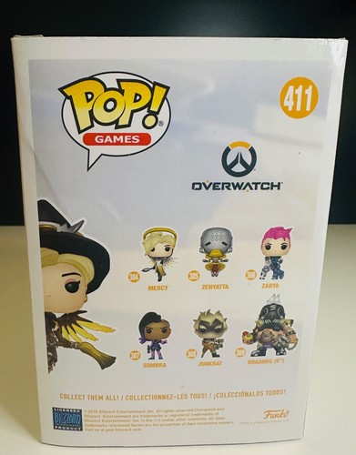 Funko Pop! Overwatch #411 Mercy Witch Blizzard Exclusive (Halloween) + Protector - Picture 3 of 9