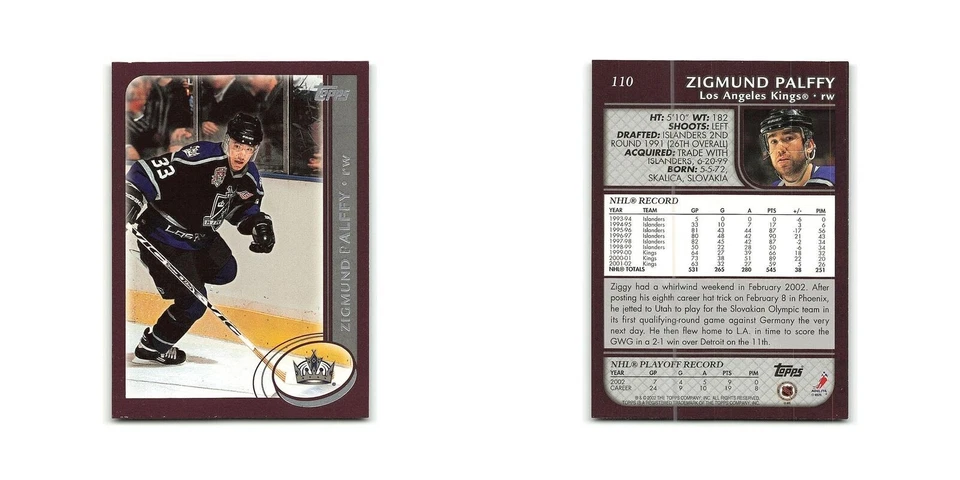 Zigmund Palffy 2002 Topps #110 Los Angeles Kings Hockey Card NM - Image 3 of 3